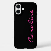 ブラックホットピンクモダンのスクリプト名 Case-Mate iPhoneケース (裏面)