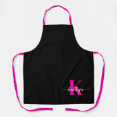 ブラックホットピンクモノグラム エプロン (正面)