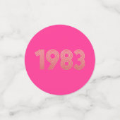 ブラックホットピンク金ゴールド40th誕生日テーブル紙吹雪 コンフェッティ (スモール正面)