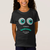 ブラックホラーアイのハロウィンパーティー招待状 Tシャツ (正面)