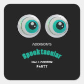 ブラックホラーアイのハロウィンパーティー スクエアシール (正面)