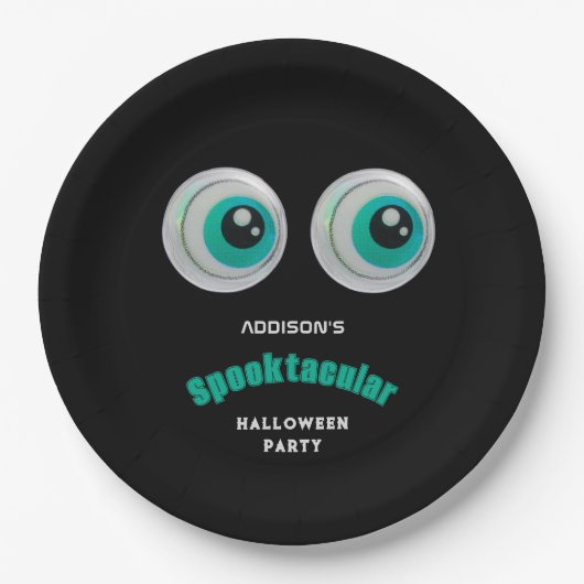 ブラックホラーアイのハロウィンパーティー ペーパープレート (正面)