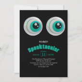 ブラックホラーアイスポオクタキュラハローウィンパーティインヴィ カード (正面)