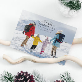 ブラックホリディプレイドフォトクリスマスカード シーズンカード