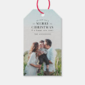 ブラックホリディプレイドフォトクリスマス ギフトタグ (正面)