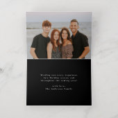 ブラックホリディプレイドフォトフォイルクリスマスカード 箔シーズンカード (内側レイダウン)