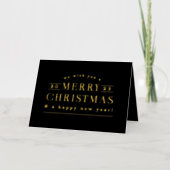 ブラックホリディプレイドフォトフォイルクリスマスカード 箔シーズンカード (正面)