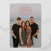 ブラックホリディプレイドフォトフォイルクリスマスカード 箔シーズンカード (正面)