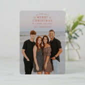 ブラックホリディプレイドフォトフォイルクリスマスカード 箔シーズンカード (立ち正面)