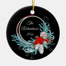 ブラックホリデーリース パーソナライズされた セラミックオーナメント