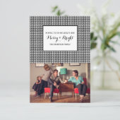 ブラックホリデー千鳥格子のフォトカード 招待状 (スタンド正面)