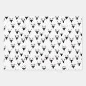 ブラックホリデー素朴パタンズウッズツリーズプレイド ラッピングペーパーシート (正面2)