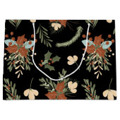 ブラックホリモダンー葉ーベリーパターン抱き枕 ラージペーパーバッグ (正面)