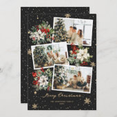 ブラックホリーベリーポインセチア写真 シーズンカード (正面/裏面)