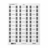 ブラックホリ千鳥格子のデイ住所 シール (フルシート)