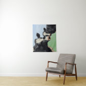 ブラックホルスタインカウアンドキュートカーフ タペストリー (インサイチュ)