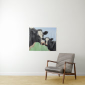 ブラックホルスタインカウアンドキュートカーフ タペストリー (インサイチュ(横))