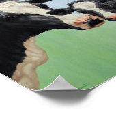 ブラックホルスタインカウアンドキュートカーフ ポスター (角)