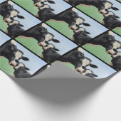 ブラックホルスタインカウアンドキュートカーフ ラッピングペーパー (角)