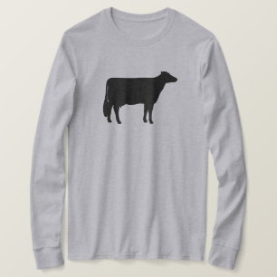 ブラックホルスタイン牛シルエット Tシャツ