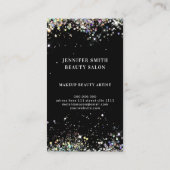 ブラックホログラフィックグリッターメイクアップアーティスト金ゴールドリップ 名刺 (裏面)