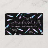 ブラックホログラムベーカリー自家製シェフパティスリー 名刺 (正面)