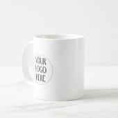 ブラックホワイトの会社ロゴをカスタマイズ コーヒーマグカップ (正面左)