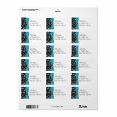 ブラックホワイトアクアスノーフレーク住所 シール (フルシート)