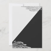 ブラックホワイトシルバーグリッター・マスカレードプロム 招待状 (裏面)