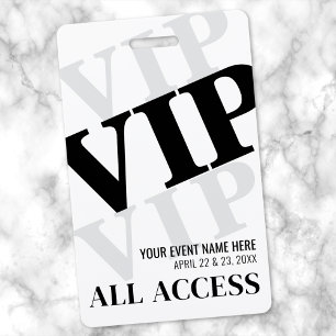 ブラックホワイトシンプルVIPイベント バッジ