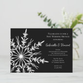 ブラックホワイトスノーフレーク ウィンター ポストウェディング ブランシュ 招待状 (スタンド正面)