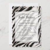ブラックホワイトゼブラアニマルプリントサファリ 招待状 (正面)