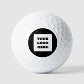 ブラックホワイトタイはっきりしたポグラフィモダンー会社 ゴルフボール (正面)