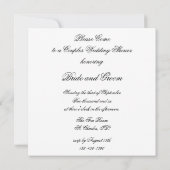 ブラックホワイトダリア カップル ウェディングシャワー 招待状 (裏面)