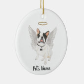 ブラックホワイトピエドフレンチブルドッグ追悼 セラミックオーナメント (右)