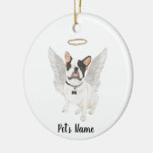 ブラックホワイトピエドフレンチー追悼記念 セラミックオーナメント (左)