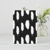 ブラックホワイトフェザーズベイビーシャワー 招待状 (スタンド正面)