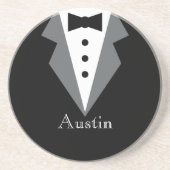 ブラックホワイトフォーマルタキシード 父の日 コースター (正面)