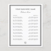 ブラックホワイトフレームボーダーレストランカフェテイクアウト チラシ (正面)