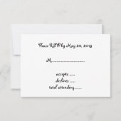 ブラックホワイトムービーテーマの結婚式出欠確認カード 出欠カード (裏面)