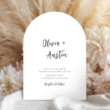 ブラックホワイトモダンチックスクリプトミニマルウェディング