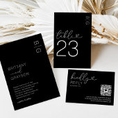 ブラックホワイトモノグラムフォトウェディング 招待状