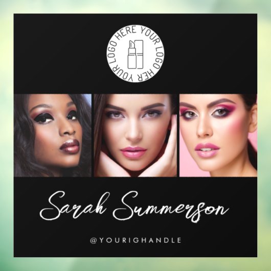 ブラックホワイトロゴ3 フォト メイクスタジオ ウィンドウサイン (シート3)