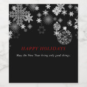 ブラックホワイトワ結婚インラベル、クリスマス、新年 ワインラベル (シングルラベル)