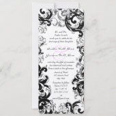 ブラックホワイト中世ルネサンスウェディング 招待状 (正面)