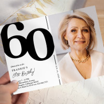 ブラックホワイト写真 60歳の誕生日パーティー