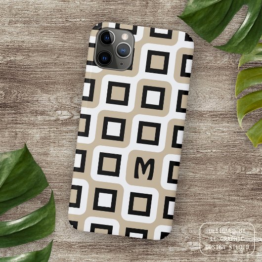 ブラックホワイト幾何学模様アート Case-Mate iPhoneケース