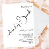 ブラックホワイト エレガント カリグラフィー 母の日 ブランチ 招待状