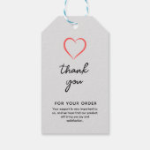 ブラックホワイト カリグラフィー サンクス ギフトタグ (裏面)