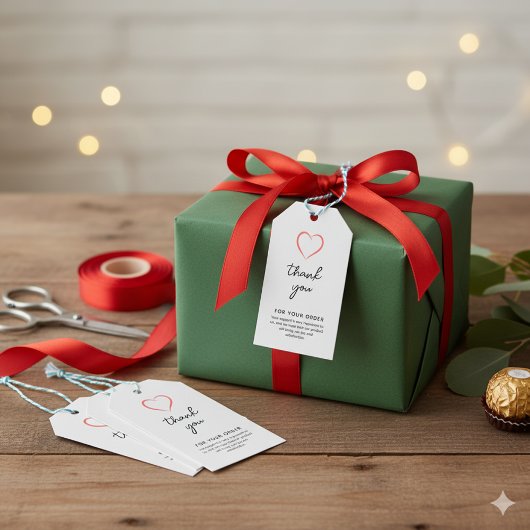 ブラックホワイト カリグラフィー サンクス ギフトタグ